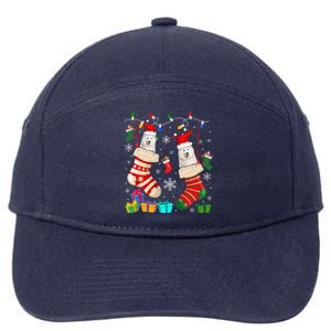 Christmas Socks Pajama Samoyed Dog Puppy Lover 7-Panel Snapback Hat