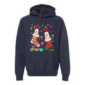 Christmas Socks Pajama Samoyed Dog Puppy Lover Premium Hoodie