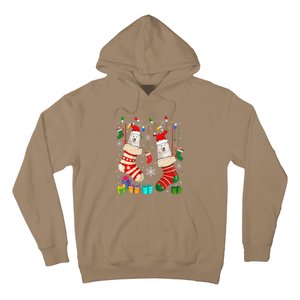 Christmas Socks Pajama Samoyed Dog Puppy Lover Hoodie