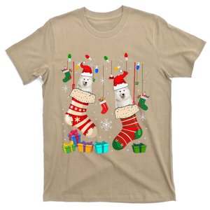 Christmas Socks Pajama Samoyed Dog Puppy Lover T-Shirt