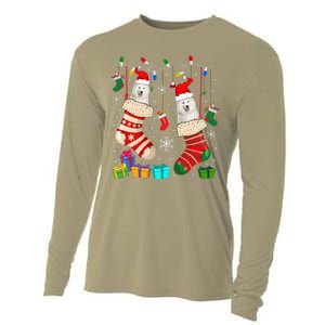 Christmas Socks Pajama Samoyed Dog Puppy Lover Cooling Performance Long Sleeve Crew