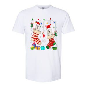 Christmas Socks Pajama Samoyed Dog Puppy Lover Softstyle CVC T-Shirt