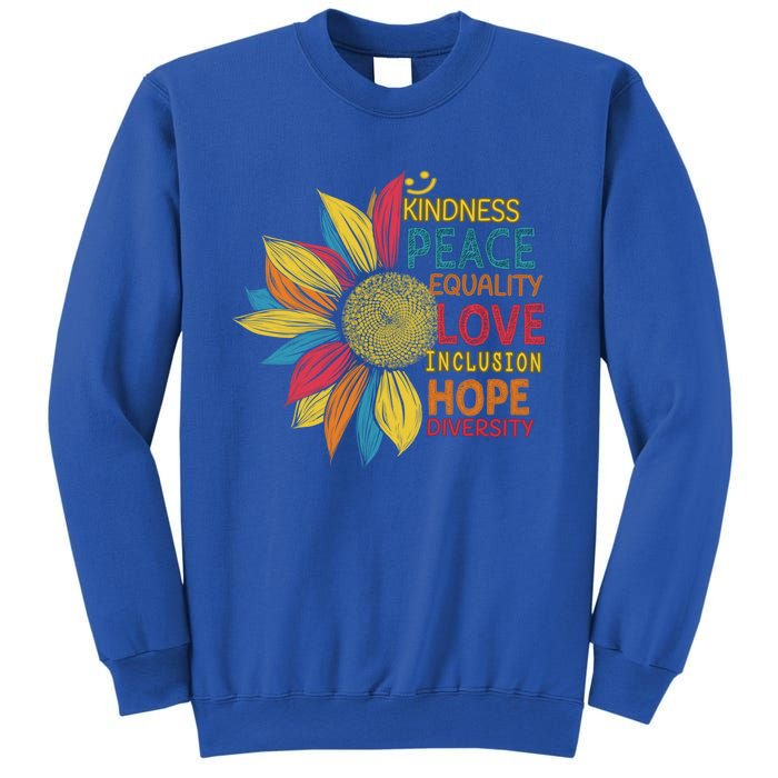 Colorful Sunflower Peace Love Inclusion Equality Diversity Gift Sweatshirt