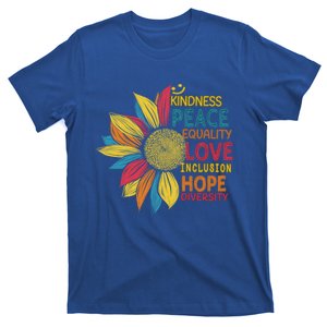 Colorful Sunflower Peace Love Inclusion Equality Diversity Gift T-Shirt