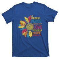 Colorful Sunflower Peace Love Inclusion Equality Diversity Gift T-Shirt