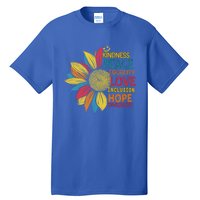 Colorful Sunflower Peace Love Inclusion Equality Diversity Gift Tall T-Shirt