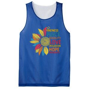 Colorful Sunflower Peace Love Inclusion Equality Diversity Gift Mesh Reversible Basketball Jersey Tank