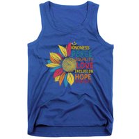 Colorful Sunflower Peace Love Inclusion Equality Diversity Gift Tank Top