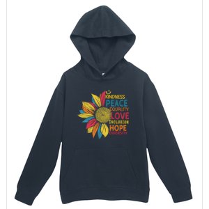 Colorful Sunflower Peace Love Inclusion Equality Diversity Gift Urban Pullover Hoodie