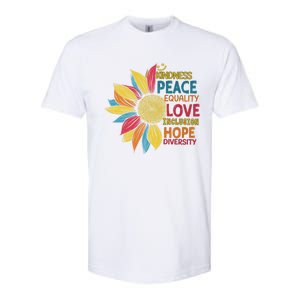 Colorful Sunflower Peace Love Inclusion Equality Diversity Gift Softstyle CVC T-Shirt