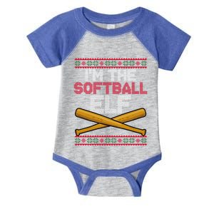 Christmas Softball Player Santa Claus Xmas Day Sport Meaningful Gift Infant Baby Jersey Bodysuit