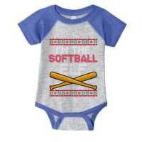 Christmas Softball Player Santa Claus Xmas Day Sport Meaningful Gift Infant Baby Jersey Bodysuit