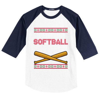 Christmas Softball Player Santa Claus Xmas Day Sport Meaningful Gift Baseball Sleeve Shirt