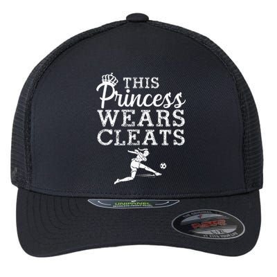 Cool Soccer Princess Wears Cleats Football Flexfit Unipanel Trucker Cap