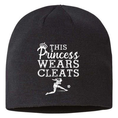 Cool Soccer Princess Wears Cleats Football Sustainable Beanie