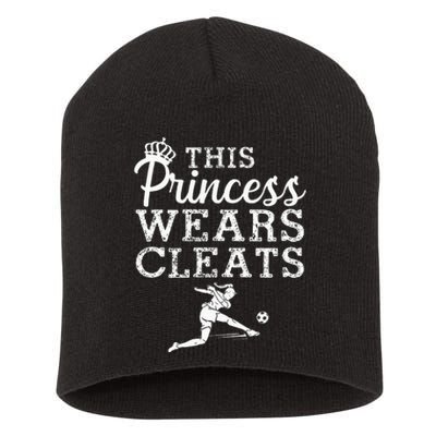 Cool Soccer Princess Wears Cleats Football Short Acrylic Beanie