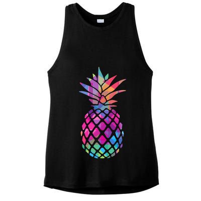 Colorful Simple Pineapple Ladies PosiCharge Tri-Blend Wicking Tank