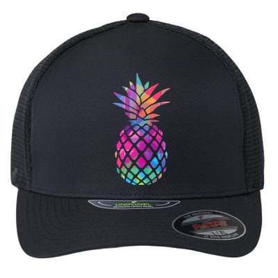 Colorful Simple Pineapple Flexfit Unipanel Trucker Cap