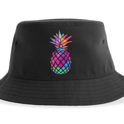Colorful Simple Pineapple Sustainable Bucket Hat