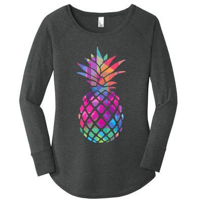 Colorful Simple Pineapple Women's Perfect Tri Tunic Long Sleeve Shirt