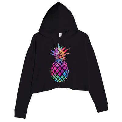 Colorful Simple Pineapple Crop Fleece Hoodie