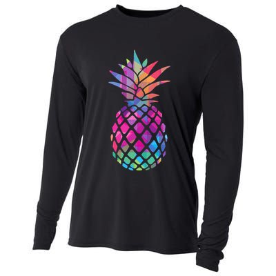 Colorful Simple Pineapple Cooling Performance Long Sleeve Crew
