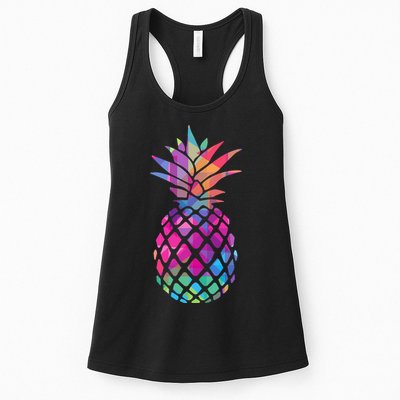 Colorful Simple Pineapple Womens Tank Top
