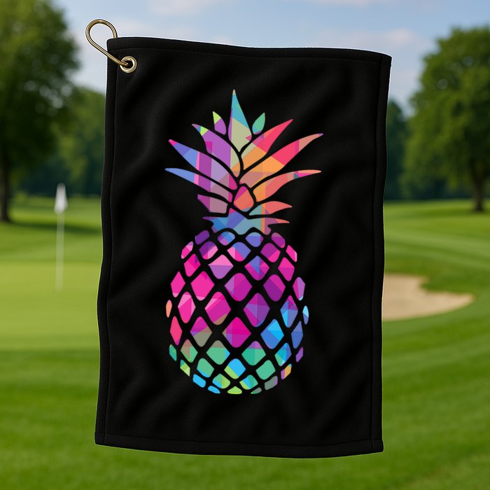Colorful Simple Pineapple Golf Towel