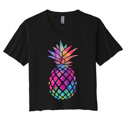 Colorful Simple Pineapple Crop Top