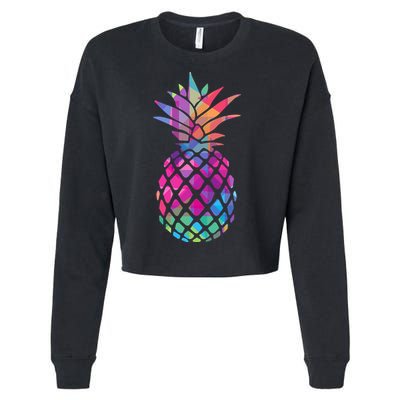 Colorful Simple Pineapple Cropped Pullover Crew