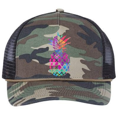 Colorful Simple Pineapple Retro Rope Trucker Hat Cap