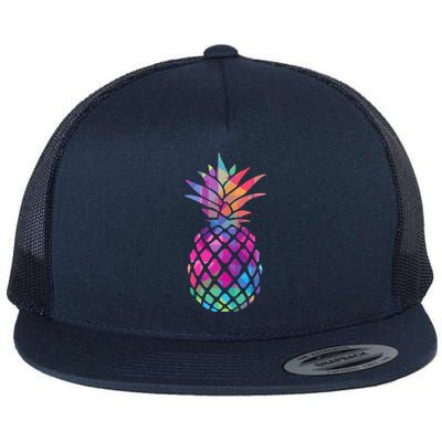 Colorful Simple Pineapple Flat Bill Trucker Hat