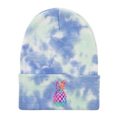 Colorful Simple Pineapple Tie Dye 12in Knit Beanie