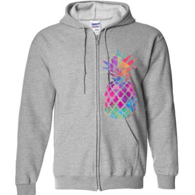 Colorful Simple Pineapple Full Zip Hoodie