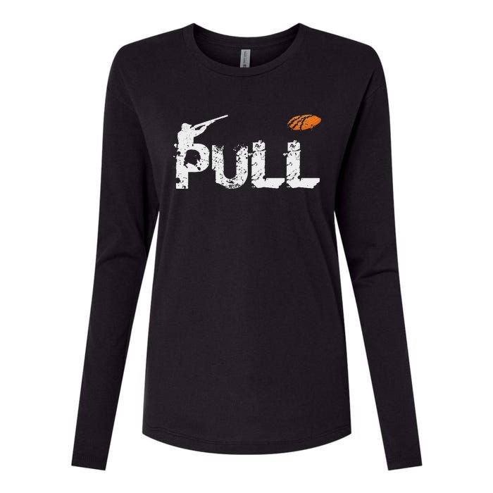 Clay Skeet Pigeon Shooting Pull Clay Bird Hunter Sports Womens Cotton Relaxed Long Sleeve T-Shirt