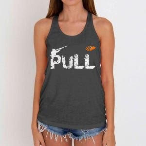 Clay Skeet Pigeon Shooting Pull Clay Bird Hunter Sports Women's Knotted Racerback Tank