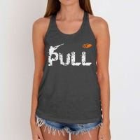 Clay Skeet Pigeon Shooting Pull Clay Bird Hunter Sports Women's Knotted Racerback Tank