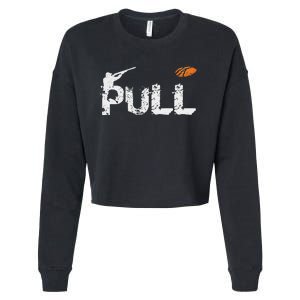 Clay Skeet Pigeon Shooting Pull Clay Bird Hunter Sports Cropped Pullover Crew