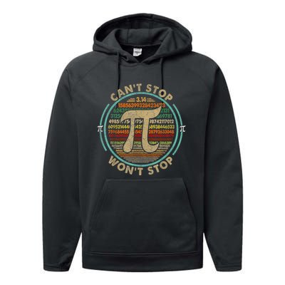 CanT Stop Pi WonT Stop Math Pi Day Funny Maths Club Performance Fleece Hoodie