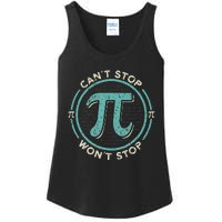 Can't Stop Pi Won't Stop Math Pi Day Funny Maths Club Ladies Essential Tank