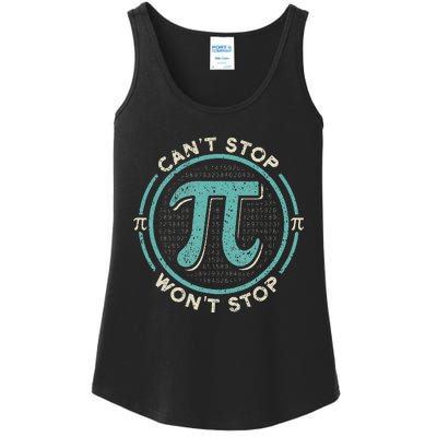 Can't Stop Pi Won't Stop Math Pi Day Funny Maths Club Ladies Essential Tank