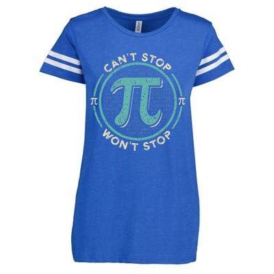 Can't Stop Pi Won't Stop Math Pi Day Funny Maths Club Enza Ladies Jersey Football T-Shirt