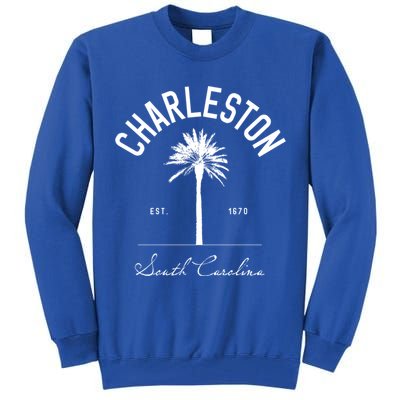 Charleston Sc Park Palm Tree Fort Sumter Gift South Carolina Funny Gift Tall Sweatshirt
