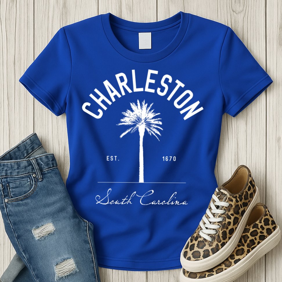 Charleston Sc Park Palm Tree Fort Sumter Gift South Carolina Funny Gift Womens T-Shirt