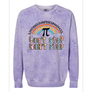 Can't Stop Pi Won't Stop Leopard Pi Day Math Lover Colorblast Crewneck Sweatshirt