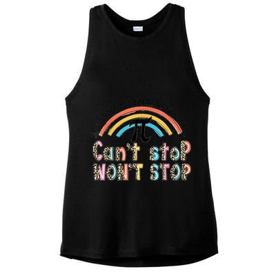 Can't Stop Pi Won't Stop Leopard Pi Day Math Lover Ladies PosiCharge Tri-Blend Wicking Tank