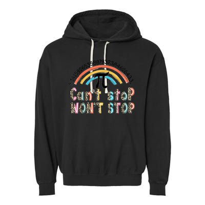 Can't Stop Pi Won't Stop Leopard Pi Day Math Lover Garment-Dyed Fleece Hoodie
