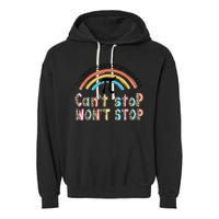 Can't Stop Pi Won't Stop Leopard Pi Day Math Lover Garment-Dyed Fleece Hoodie