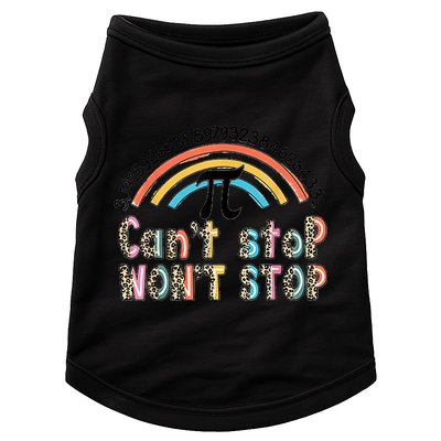 Can't Stop Pi Won't Stop Leopard Pi Day Math Lover Doggie Tank