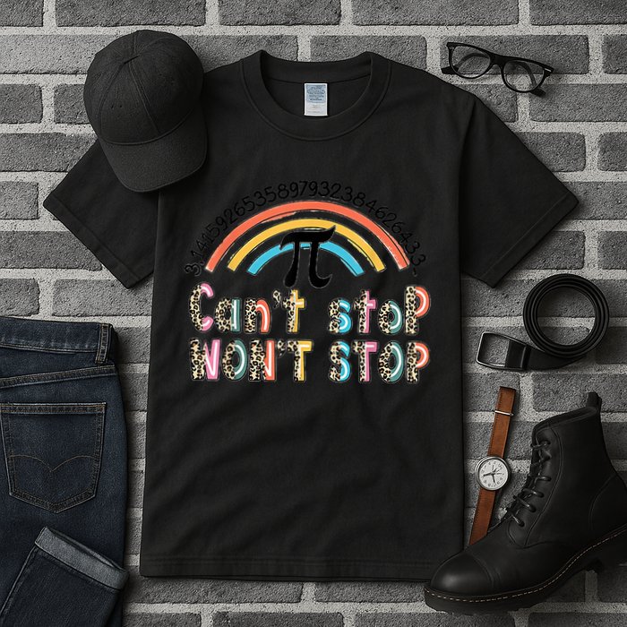 Can't Stop Pi Won't Stop Leopard Pi Day Math Lover Tall T-Shirt
